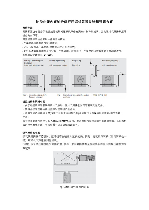 比泽尔无内置油分螺杆压缩机应用注意点