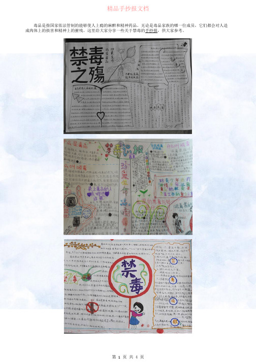 漂亮又美观禁毒的手抄报八张图片