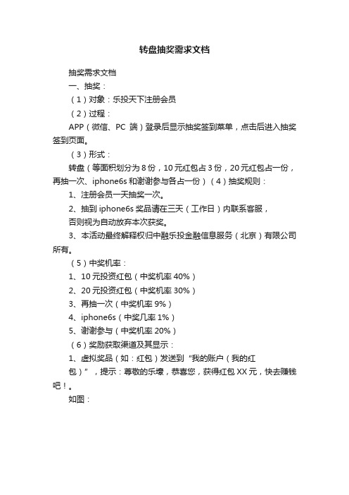 转盘抽奖需求文档