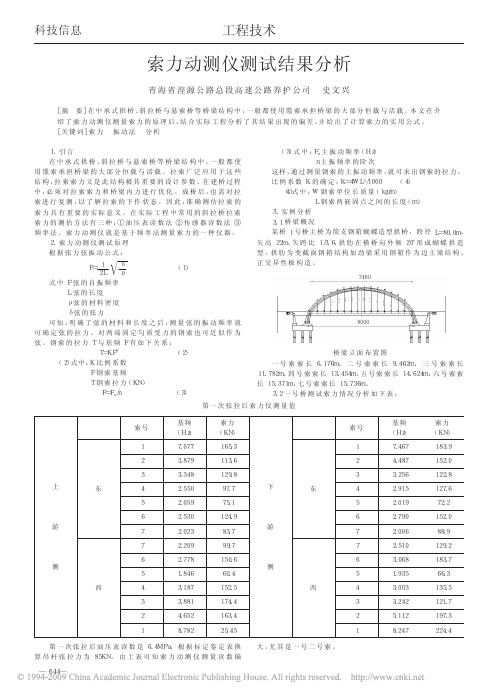 索力动测仪测试结果分析