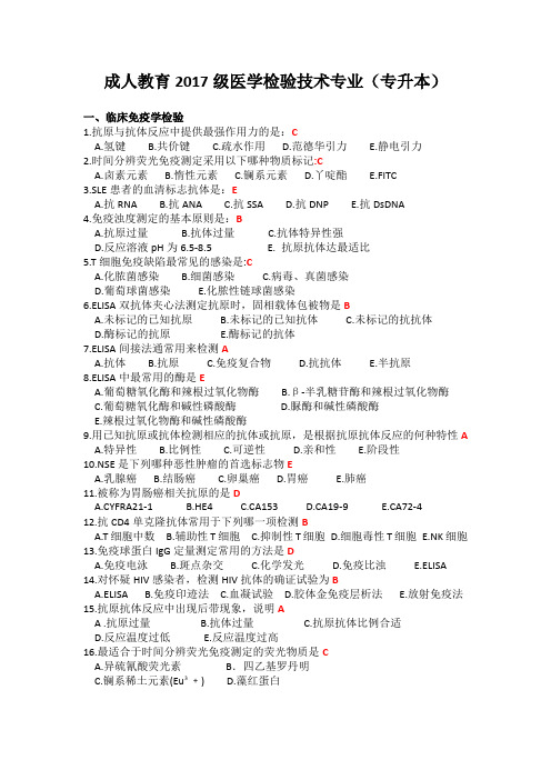 福建医科大学医学检验技术毕业考