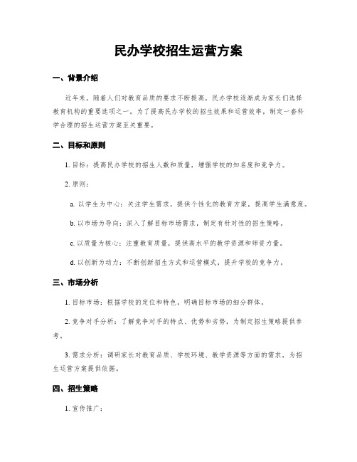 民办学校招生运营方案