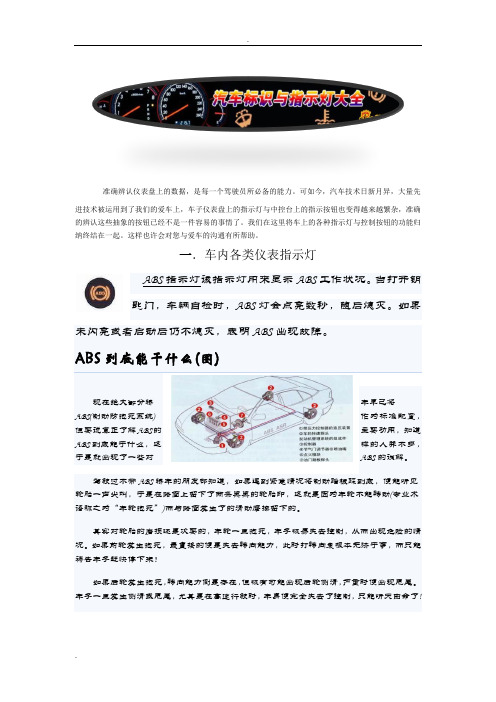 汽车表示与仪表盘指示灯大全