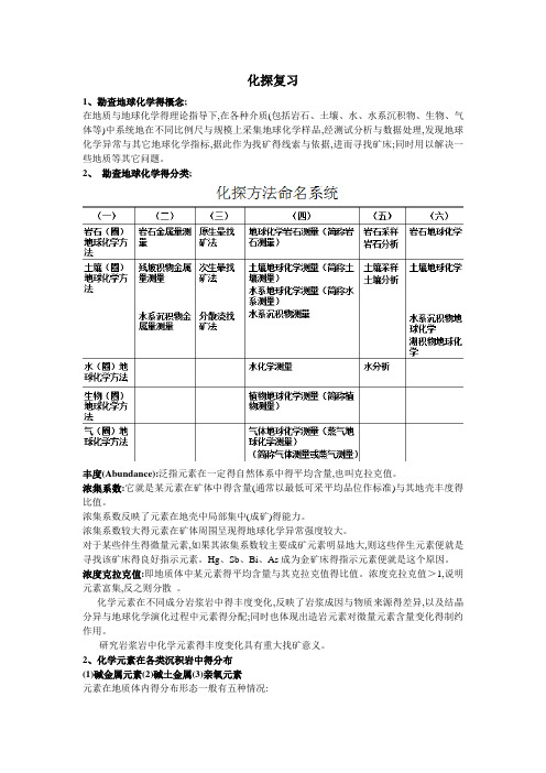 勘探地球化学复习资料