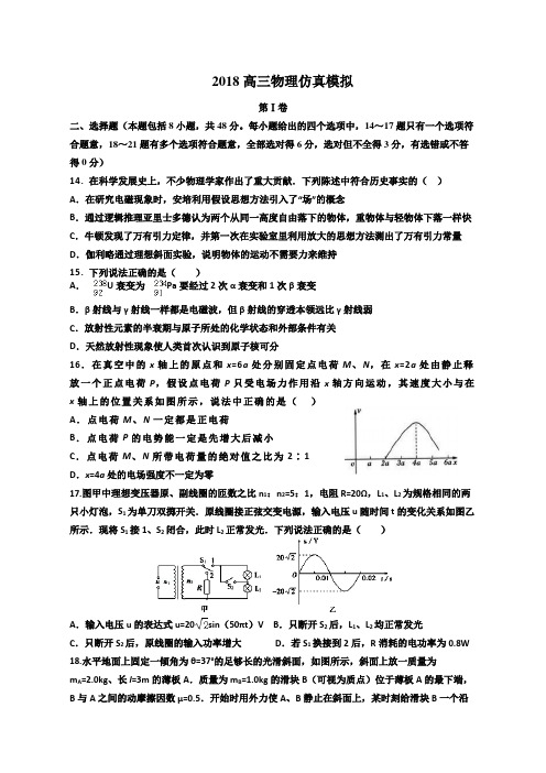 2018高三物理仿真模拟