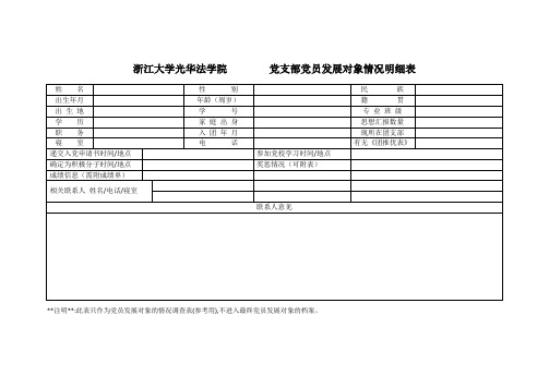 党员发展对象情况明细表