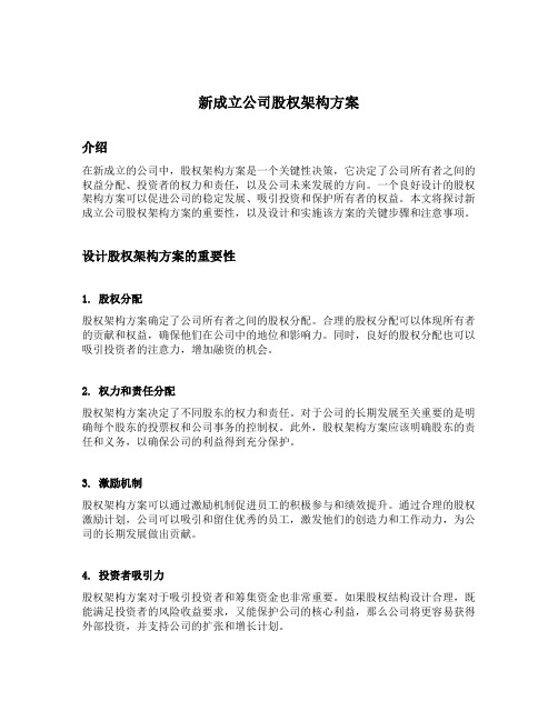 新成立公司股权架构方案