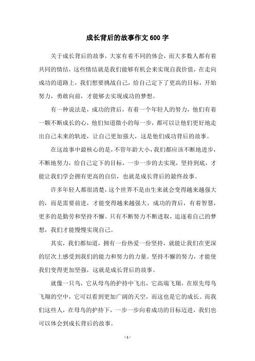 成长背后的故事作文600字