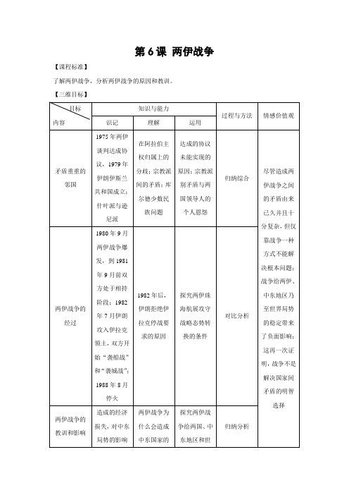 选修3：两伊战争(新人教版)