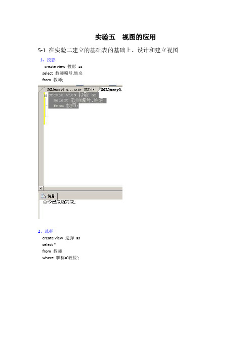 实验五 视图的应用完整版 pdf