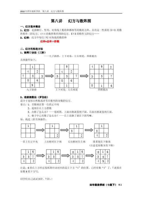 第八讲(幻方与数阵图)