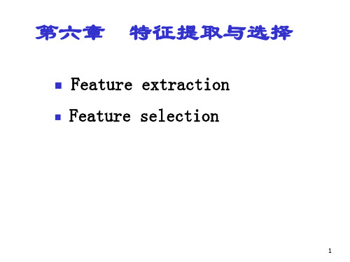 模式识别  第六章 特征提取与选择