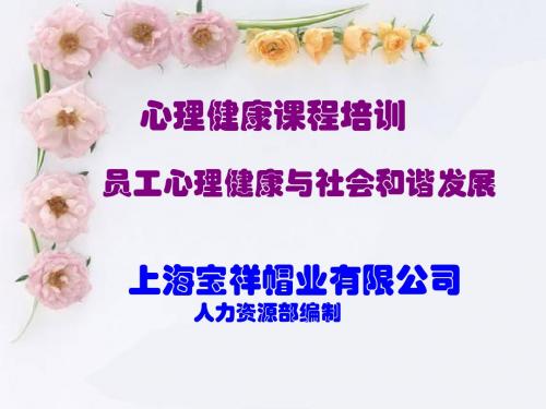 心理健康课程培训ppt课件