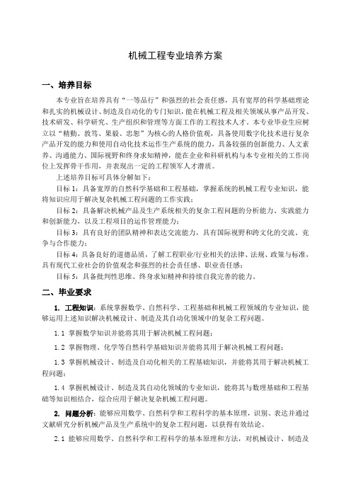 机械工程专业培养方案.doc