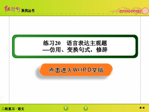 红对勾二轮语文专题练 (19)