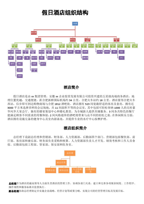 酒店组织架构图和岗位说明书