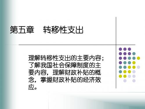 第五章 转移性支出