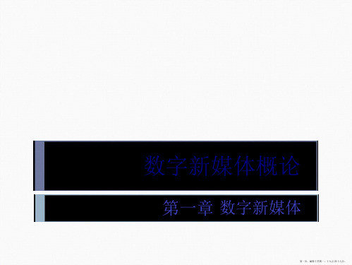 数字新媒体概论