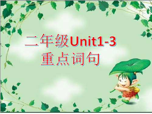 沪教牛津版(深圳用)英语二年级上册期末Unit1-Unit3重点单词与句子课件