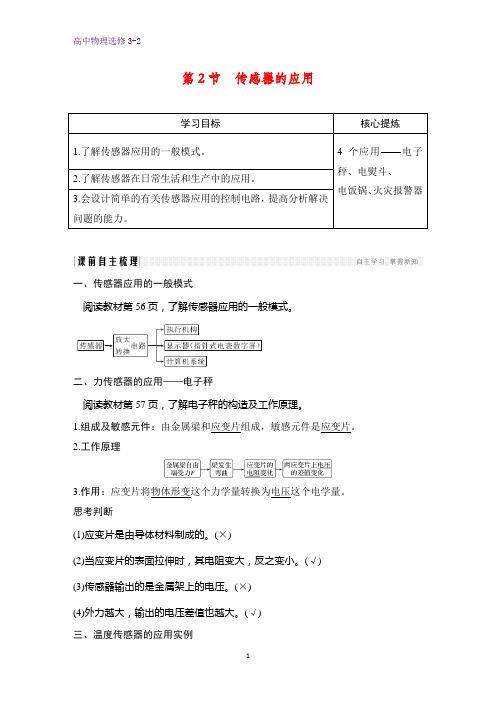 高中物理选修3-2优质学案：6.2传感器的应用