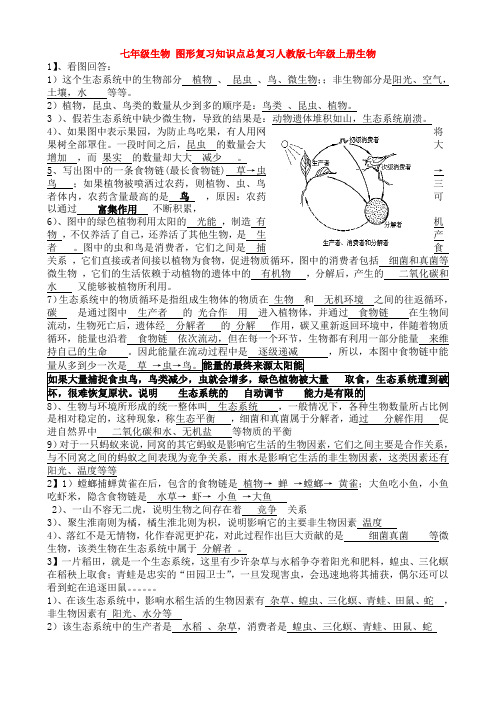 七年级生物 图形复习知识点总复习人教版七年级上册生物