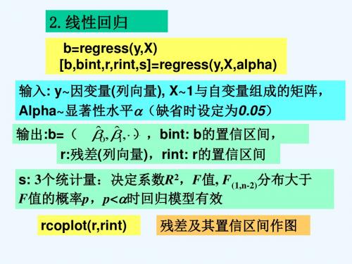 利用MATLAB进行多元线性回归