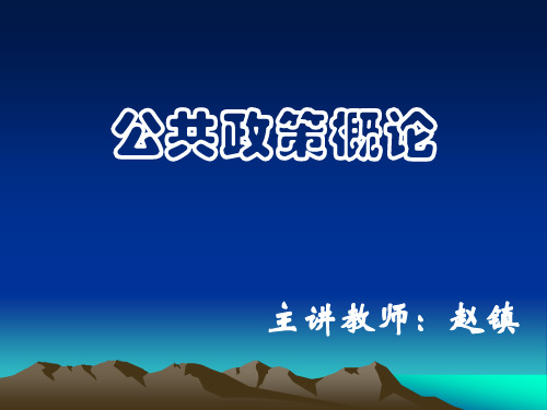 公共政策讲义—4