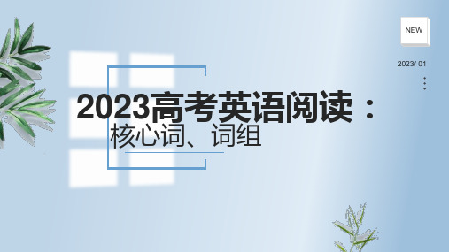 高三英语一轮复习阅读高频词、词组课件