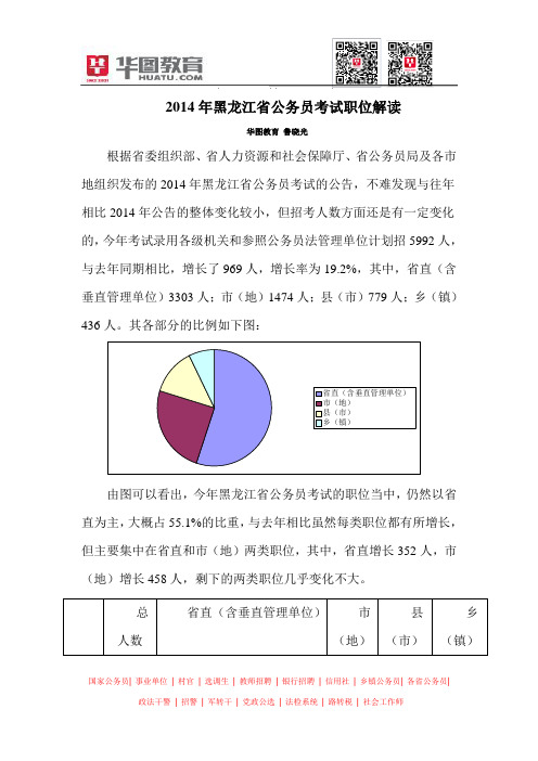 2014年黑龙江省公务员考试职位解读