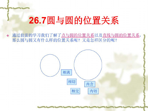 数学：26.7《圆和圆的位置关系》课件(沪科版八年级下)