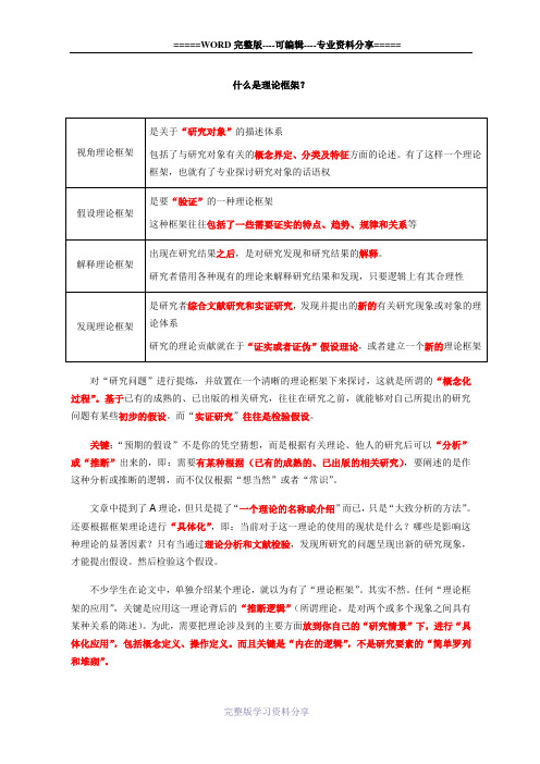 什么是理论框架(吐血手打-研究生必备)