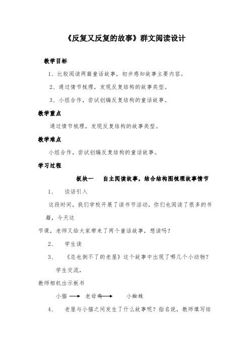 2019部编版小学语文反复又反复的故事群文阅读精品教案