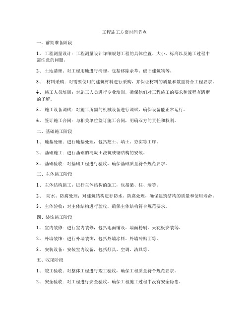 工程施工方案时间节点