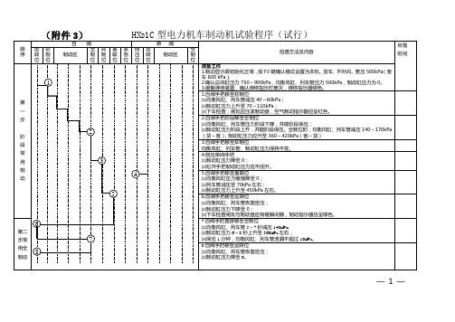 (附件3)HXD1C型电力机车制动机试验程序