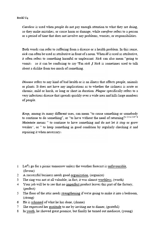 精读Book1U4-6部分答案打印节选.docx