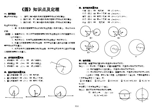 初三《圆》知识点及定理