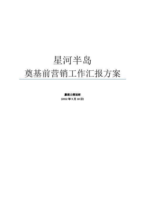 星河半岛奠基前营销工作汇报方案3.18