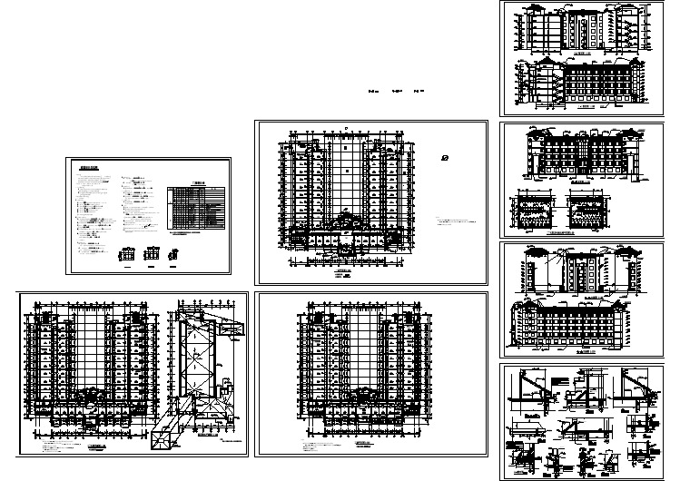 某学校学生公寓楼全套建筑cad施工设计图纸