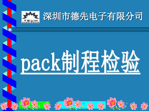 锂电池pack制程检验