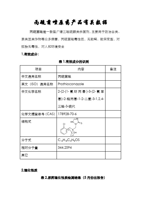 丙硫菌唑原药产品摘要