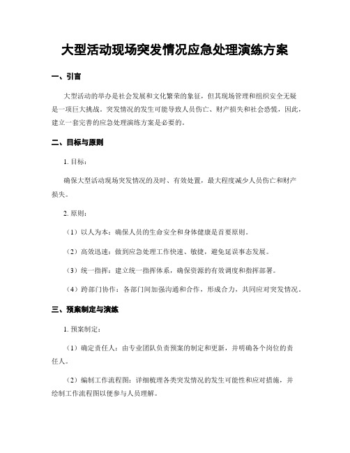 大型活动现场突发情况应急处理演练方案