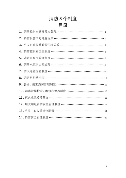 消防控制室8个制度-上墙