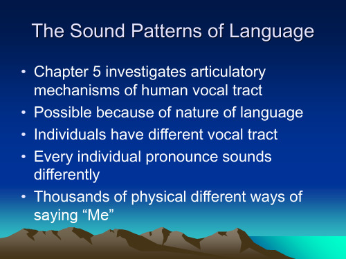 英语语言学课件Chapter 6 The Sound Patterns of Language