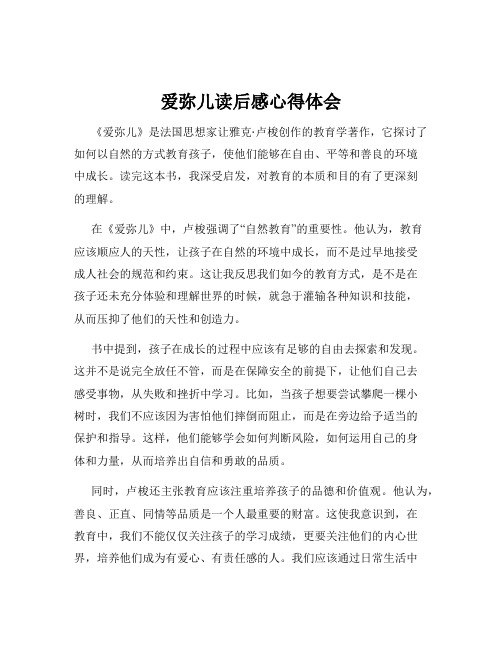 爱弥儿读后感心得体会