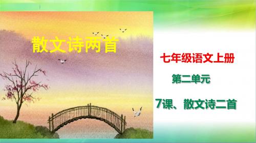 最新人教部编版语文七年级上册语文第二单7课：散文诗两首《金色花》《荷花·母亲》精品课件