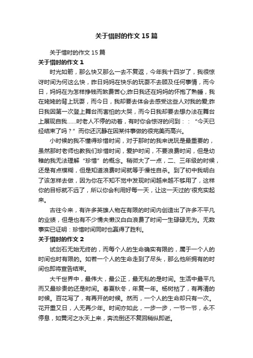 关于惜时的作文15篇