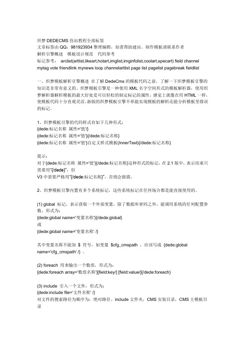 织梦dedecms模板标签仿站教程