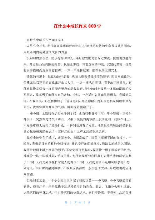 在什么中成长作文800字