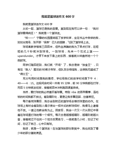 我就是篮球迷作文600字