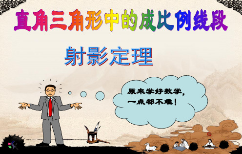 初三数学直角三角形中的成比例线段(射影定理)PPT